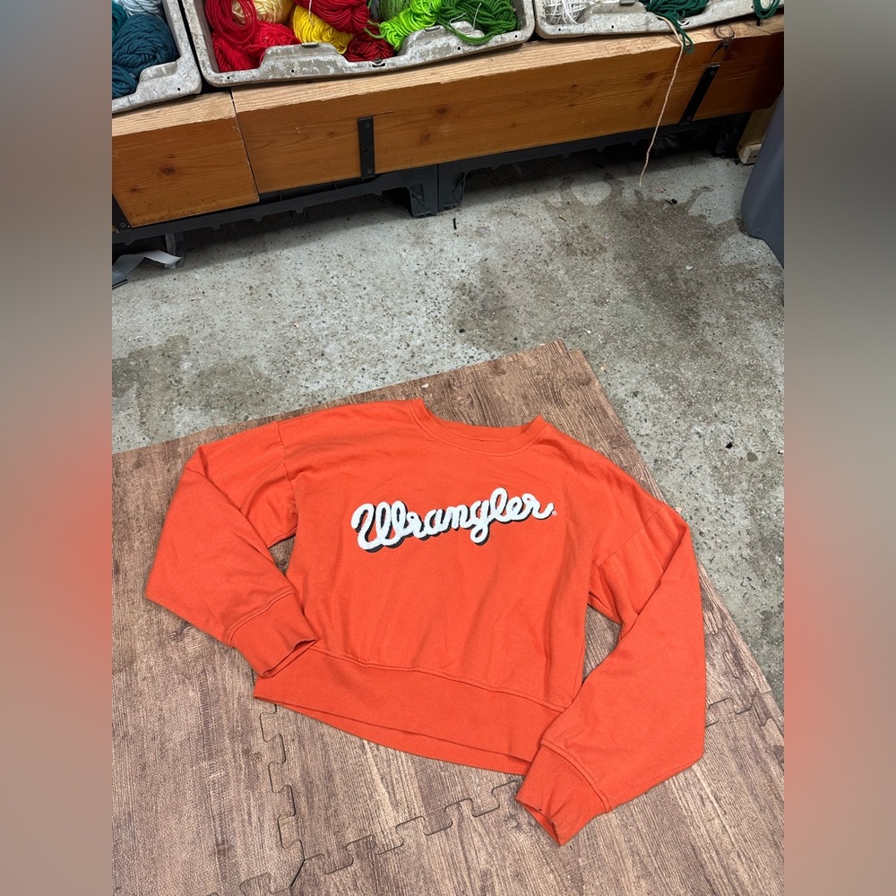 Wrangler Women's Bold Orange Crew Neck Sweater